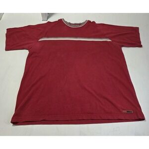 Vtg Y2k Quiksilver Shirt Mens XL Red Striped Surf Skate Cotton Tee Streetwear